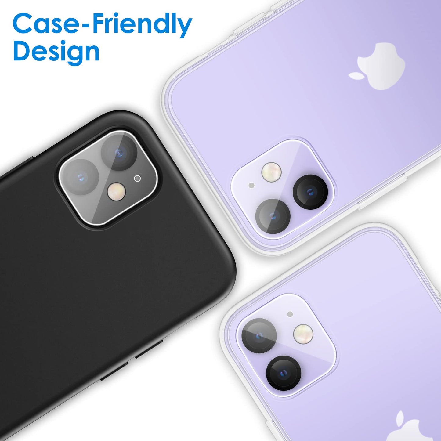 Jetech Camera Lens Protector For Iphone 11 6.1-Inch And Iphone 12 Mini 5.4-Inch, 9H Tempered Glass, Hd Clear, Anti-Scratch, Case