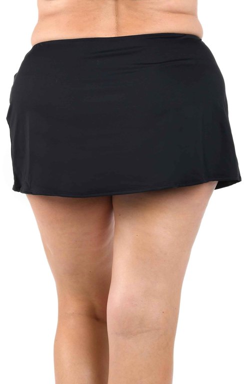 La Blanca Women's Island Goddess Asymmetrical Skirted Swimsuit Bottom, Black, 8