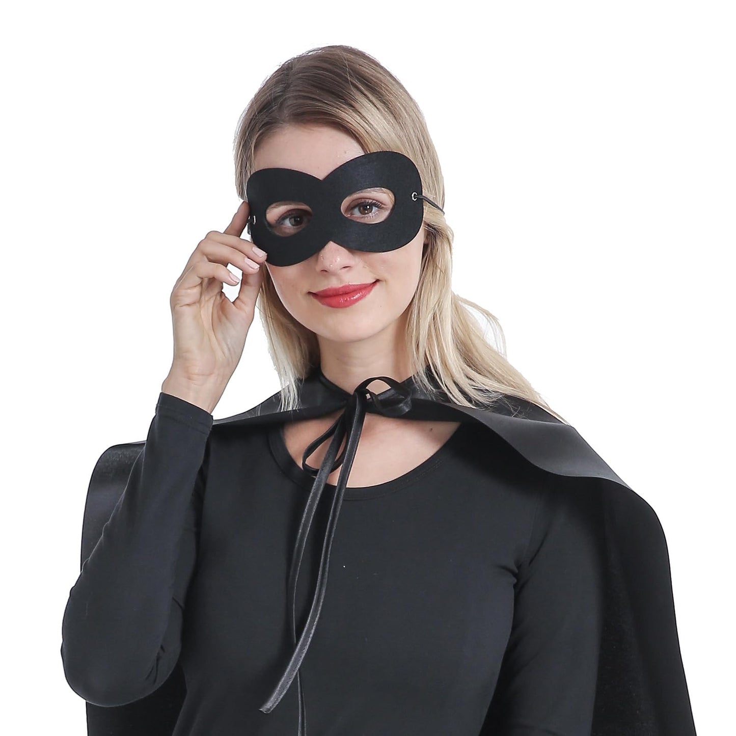 ADJOY Superhero Capes and Masks for Adults Teenagers Men & Women - Dress Up Superhero Party Costumes for Team Building (Black * 5 Sets)