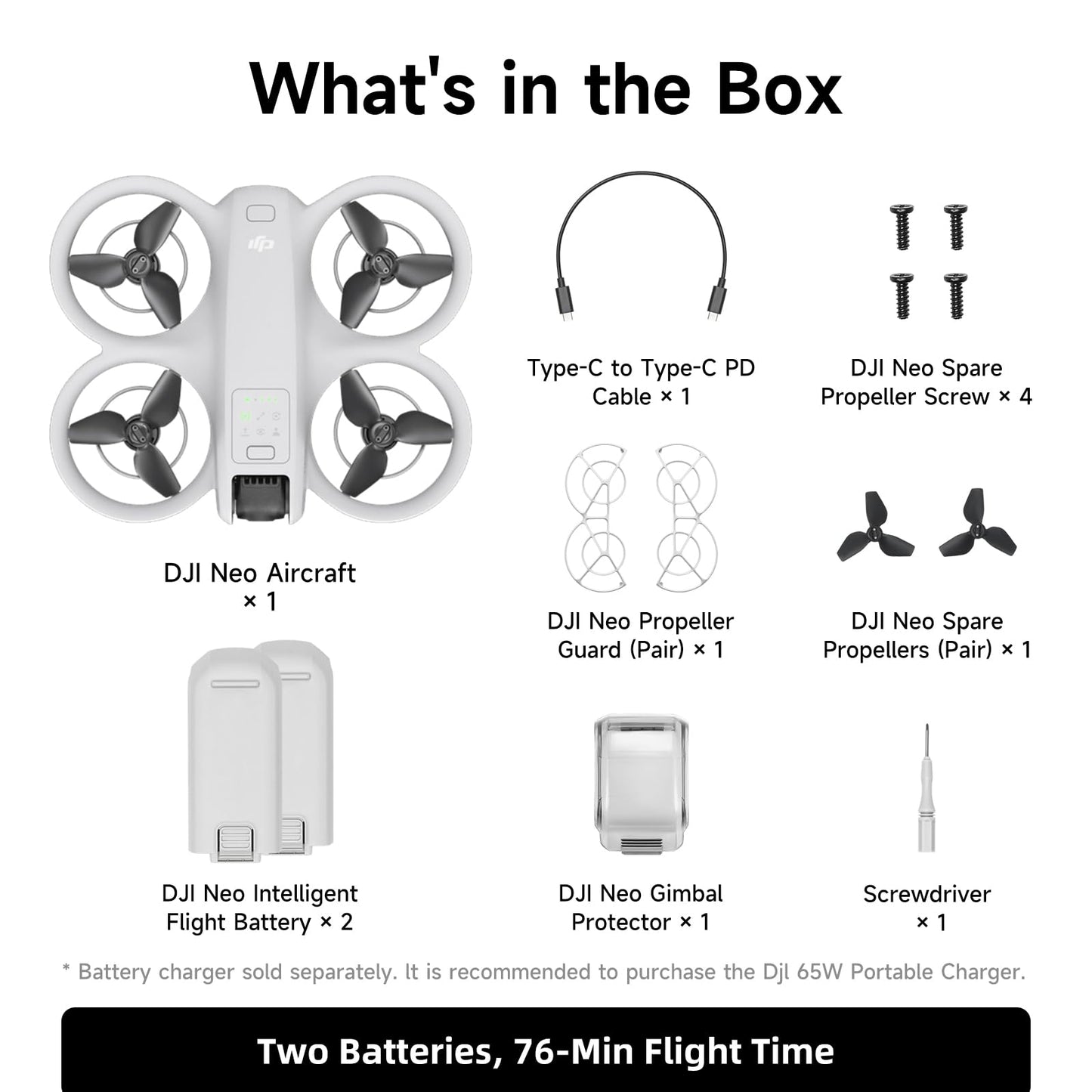 DJI Neo Drone with Camera 4K, Intelligent Flight Battery & Carrying Bag Bundle, Foldable FPV GPS Drone for Adults, Beginners, Professionals