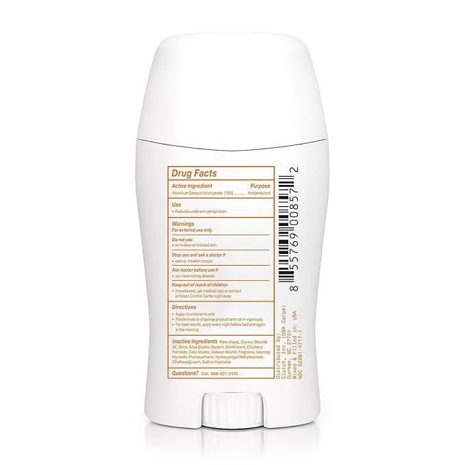 Carpe Underarm Antiperspirant and Deodorant, Clinical strength with Sandalwood scent, Combat excessive sweating Stay fresh and dry, Great for hyperhidrosis (Pack of 3)