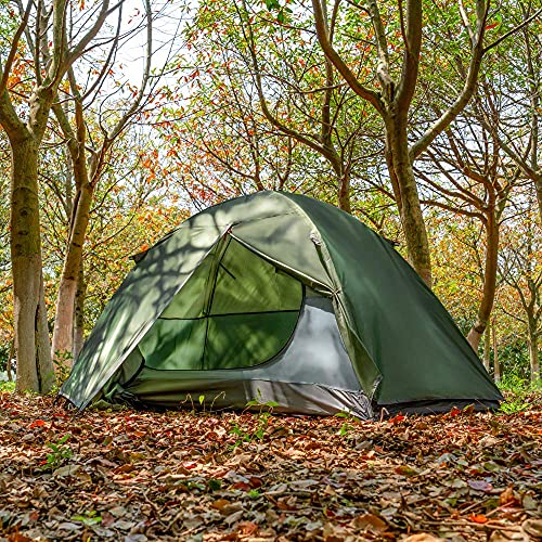 MC TOMOUNT Backpacking Tent 1-2 Person Waterproof Lightweight Double Layer Free-Standing Aluminum Pole for Outdoor Camping...