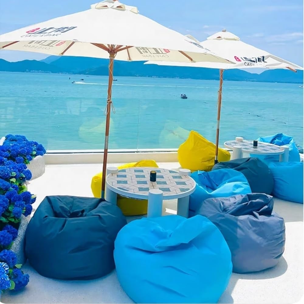 SXBCyan Outdoor Waterproof Bean Bag No Filler Bean Bag Chair, Bean Bag Sofa, Outdoor Bean Bag Garden Beach Swimming Pool Floating Beanbag Pouf Chair Kids Adults(Purple,S-D70cm-cover)