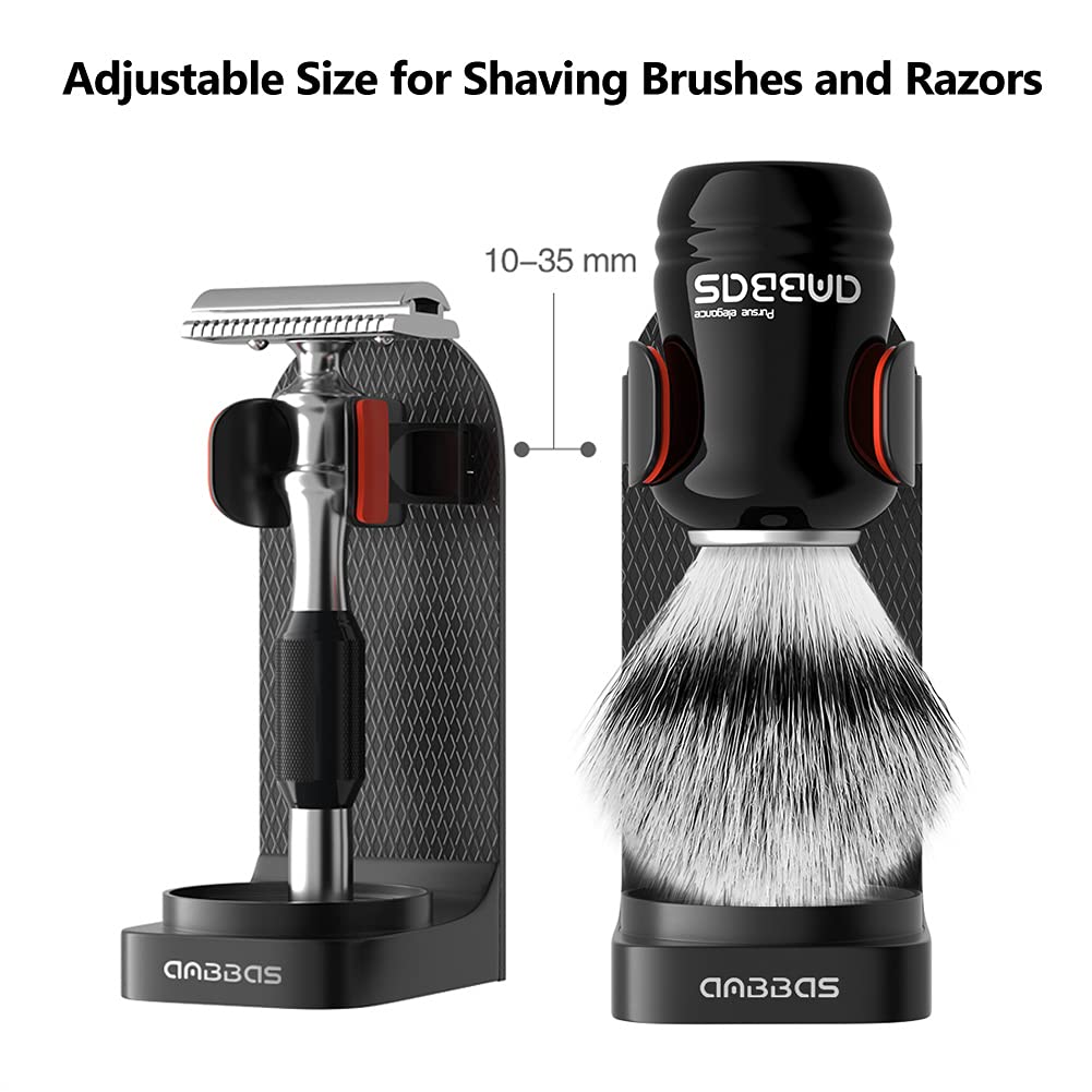 5IN1 Anbbas Shaving Brush Set,Synthetic Badger Brush and Stainless Steel Soap Bowl,ABS Wall Mounted Shaving Holders for Brush an