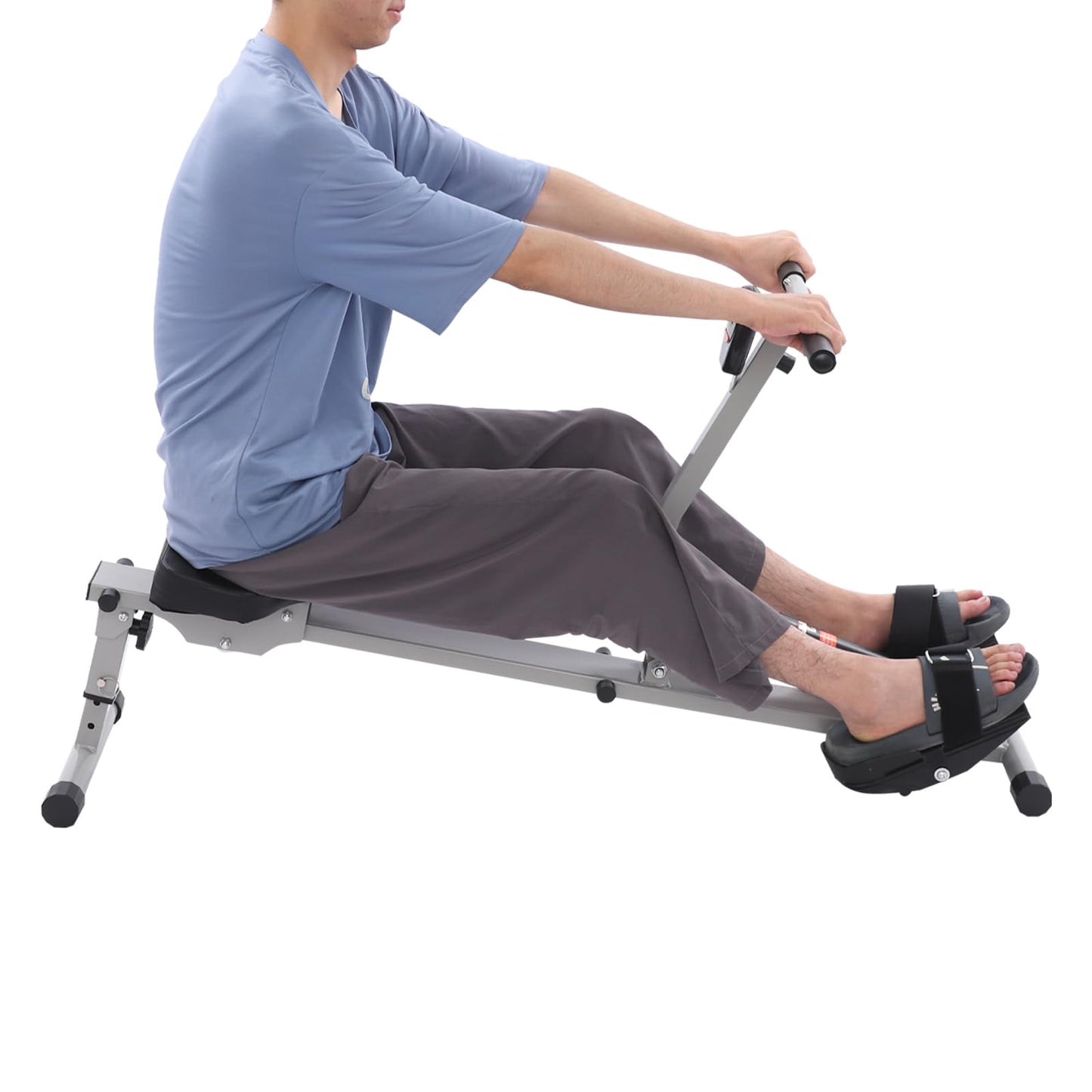 Foldable Rowing Machines, Hydraulic Rower 12 Levels Resistance Force, Low Noise, LED Display Full Body Workouts Equipment for Home