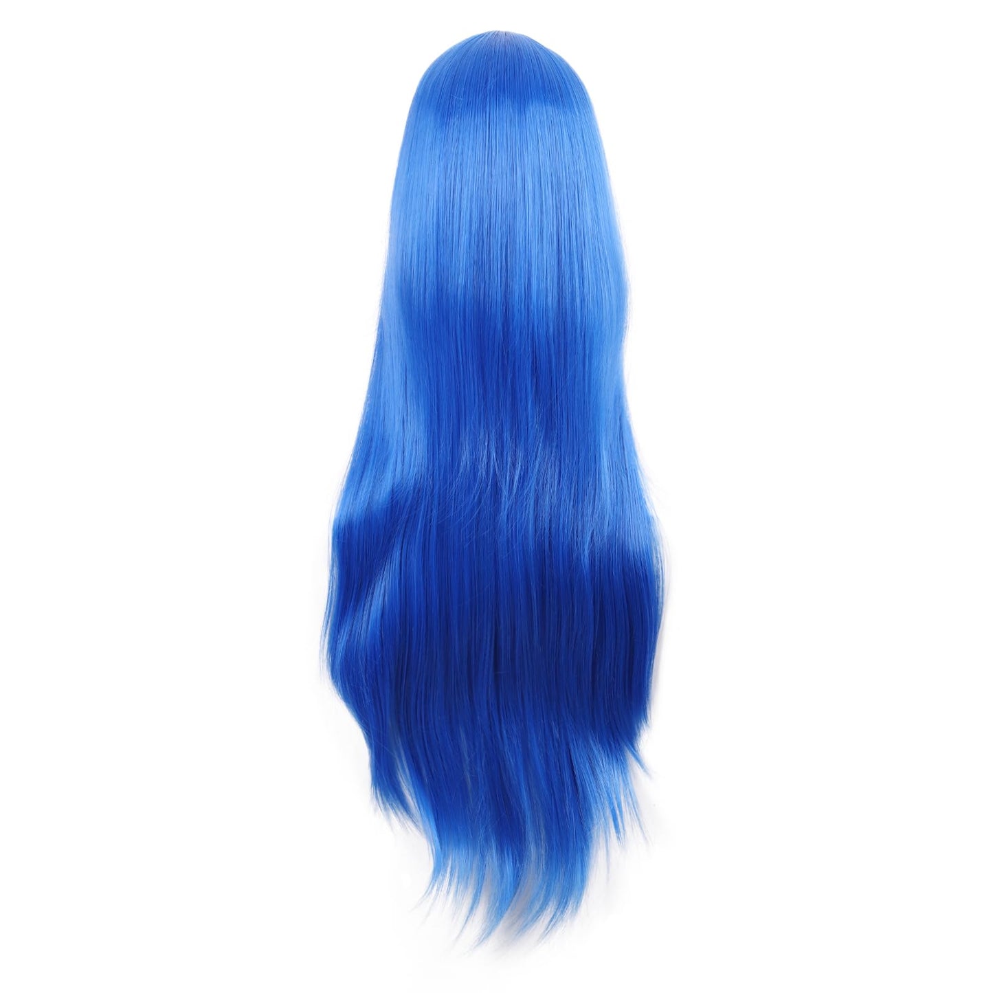 MapofBeauty 32 Inch/80 cm Side Bangs Long Straight Anime Costume Cosplay Party Wig (Bright Blue)