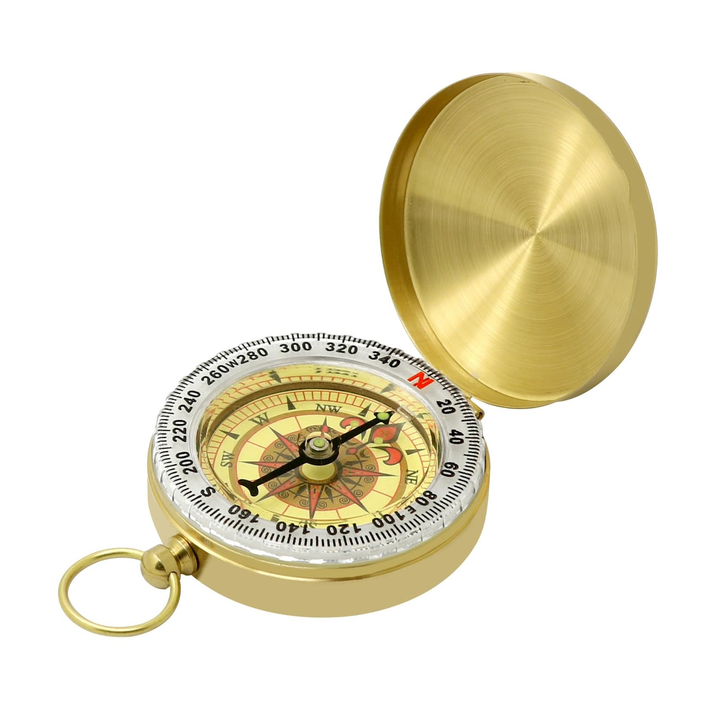 Vintage Waterproof Brass Compass for Hiking, Survival & Navigation - Ideal Brujula for Boy Scout, Kids, Hunting, Gift Choice