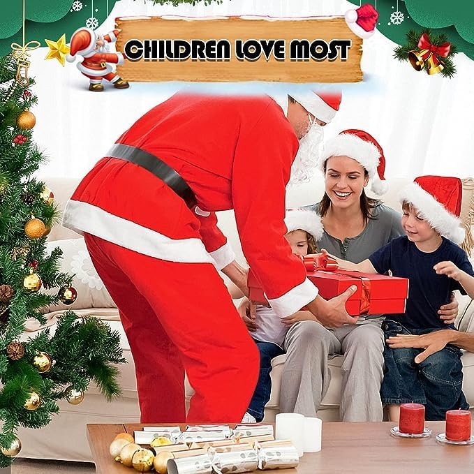 SORANGEUN Santa Claus Costume, Cost-effective 5pcs Santa Suit, Large Santa Costume for Men