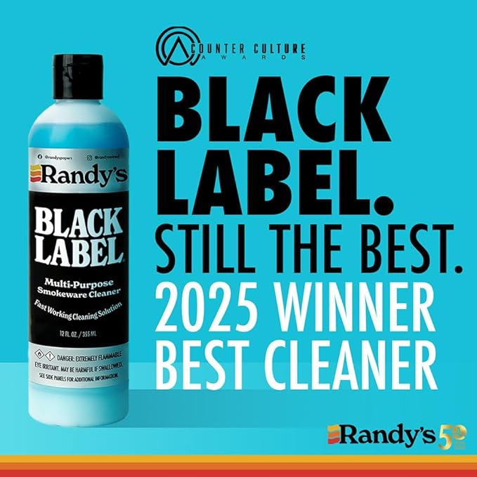 Randy's Black Label Cleaner and Resin Guard Bundle – Fast-Acting Resin Cleaning Solution for Glass, Metal & Ceramic Surfaces – Glass Pipe Cleaner - Protects with Water Alternative – 2 x 12 fl oz