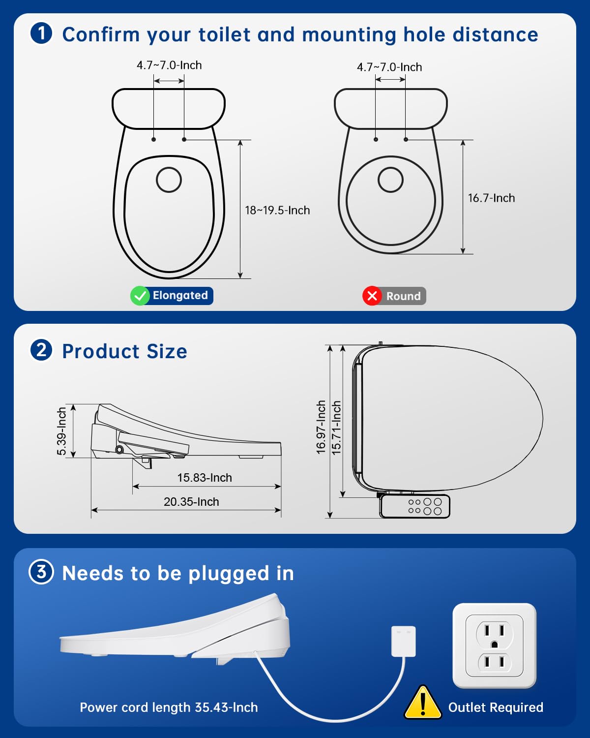 PUKANIUM Heated Smart Toilet Seat with Feminine Wash & Dryer, Elongated Bidet with Adjustable Water Temperature, Pressure & Nozzle Position, Easy Installation & Soft-Close Lid for Modern Bathrooms