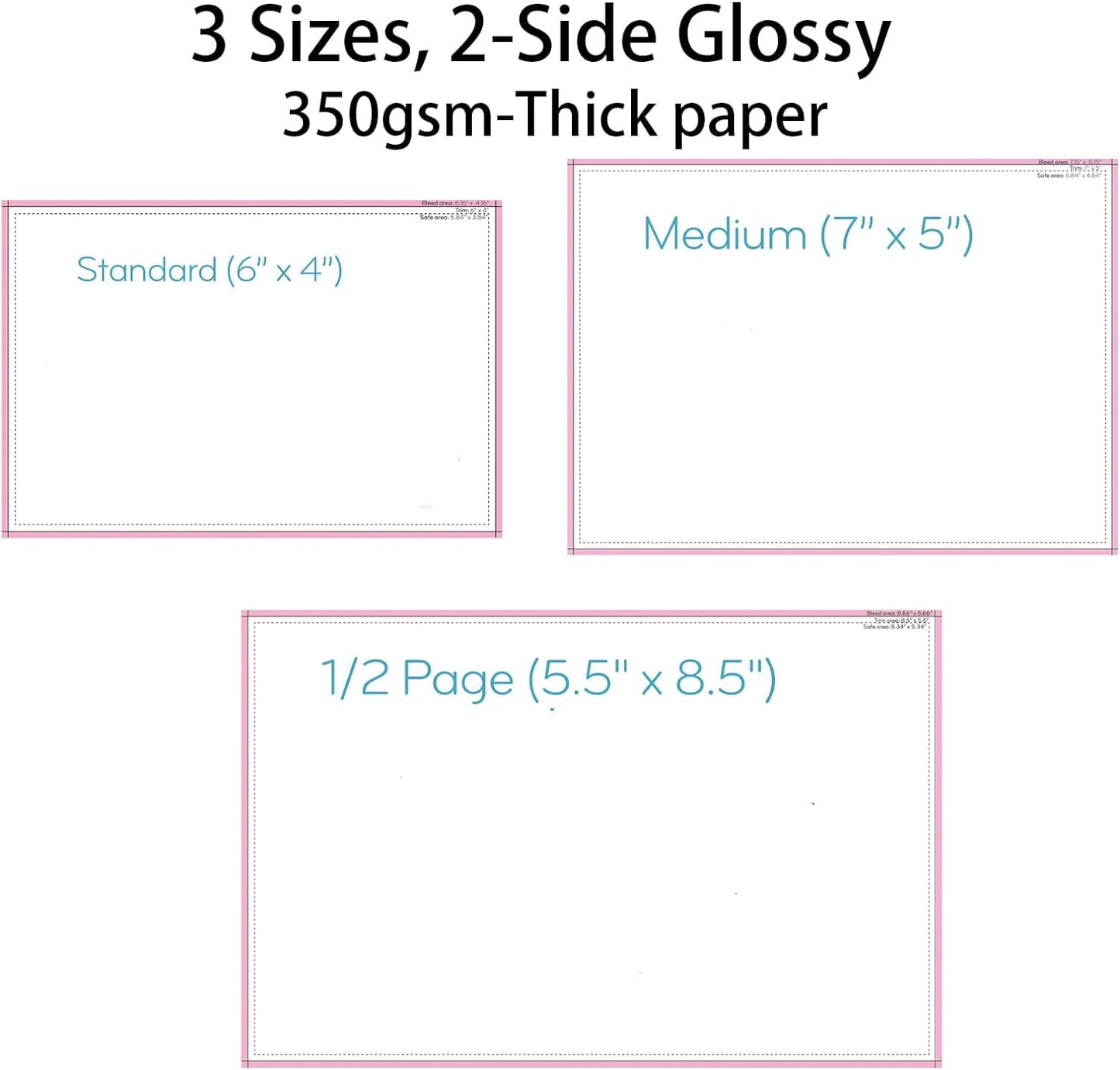 YEYABOA Custom Wedding Invitations, 30-200 pcs Personalized Flat Wedding Invitations,2 Sides Printing, 20 pt Cover Heavy Paper,3 Sizes, Upload Your Design (5 * 7 IN)