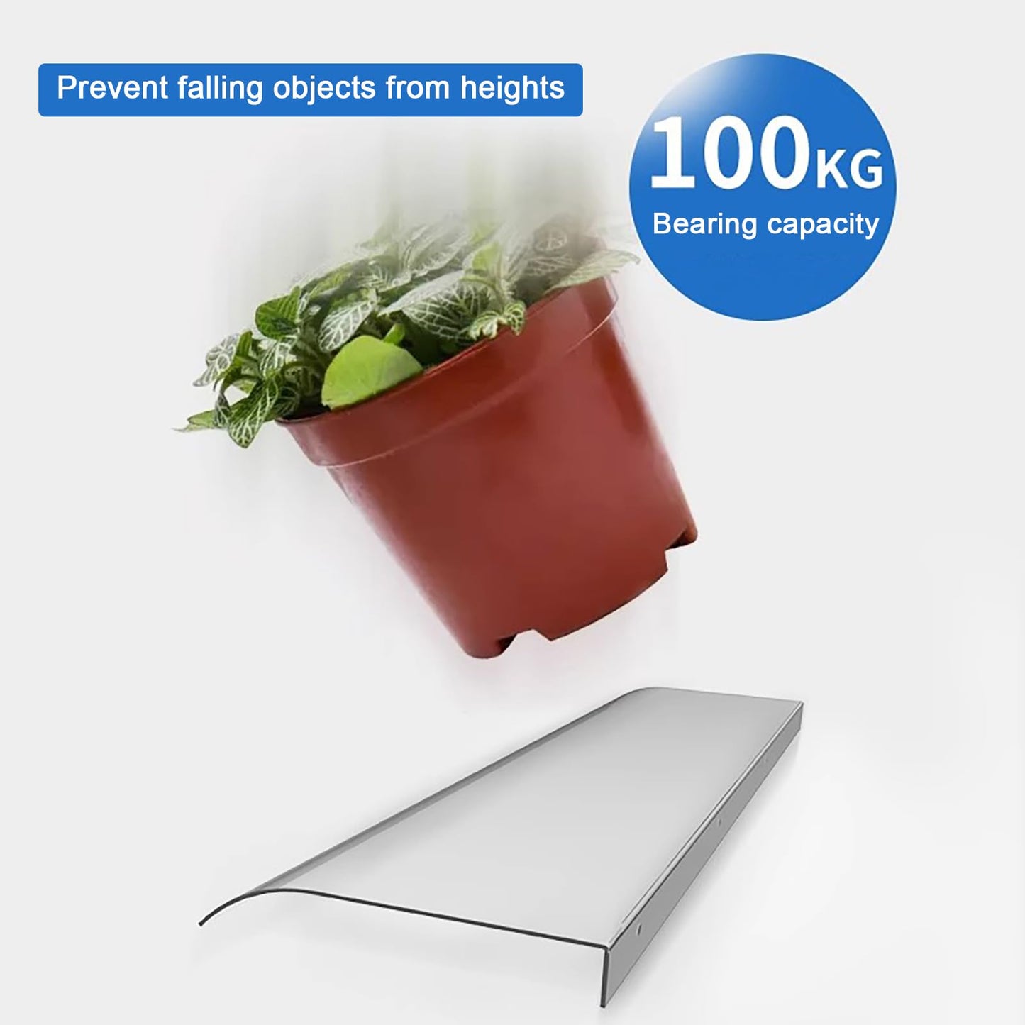 Premios Transparent Invisible Rain Shelter Cover, Window Awning, Polycarbonate Awning, UV Rain Snow Sunlight Protection, for Outdoor Front Door Patio, 40x50cm/15.7x19.6in