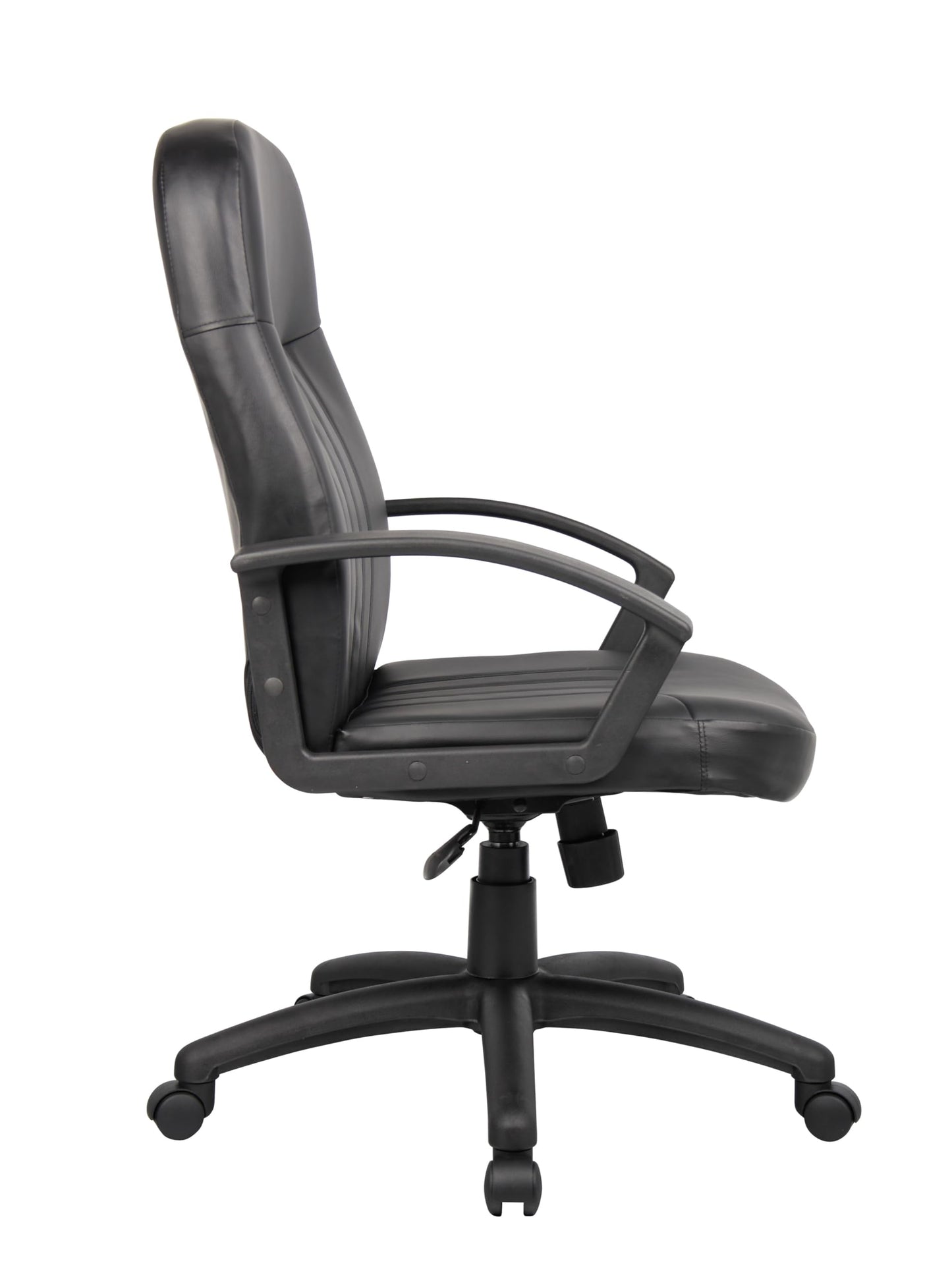 Boss Office Products B8106 Executive Leather Budged Chair in Black, Mid-Back