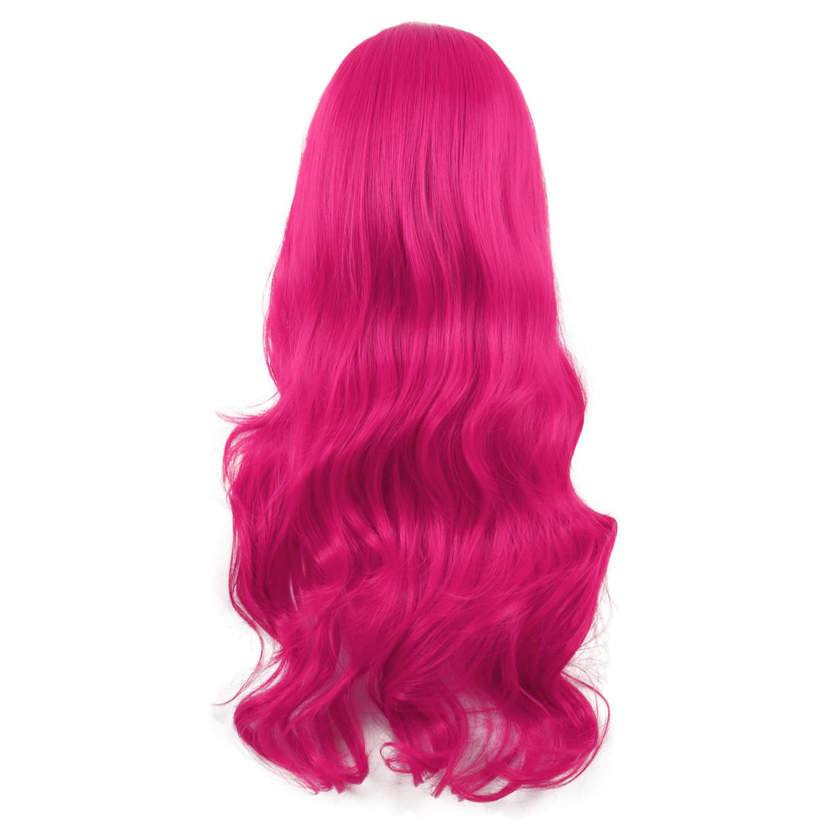 MapofBeauty 28 Inch/70 cm Cosplay Long Wavy Curly Synthetic fiber Side Bangs Anime Fashion Party Hair Wig (Hot Pink)
