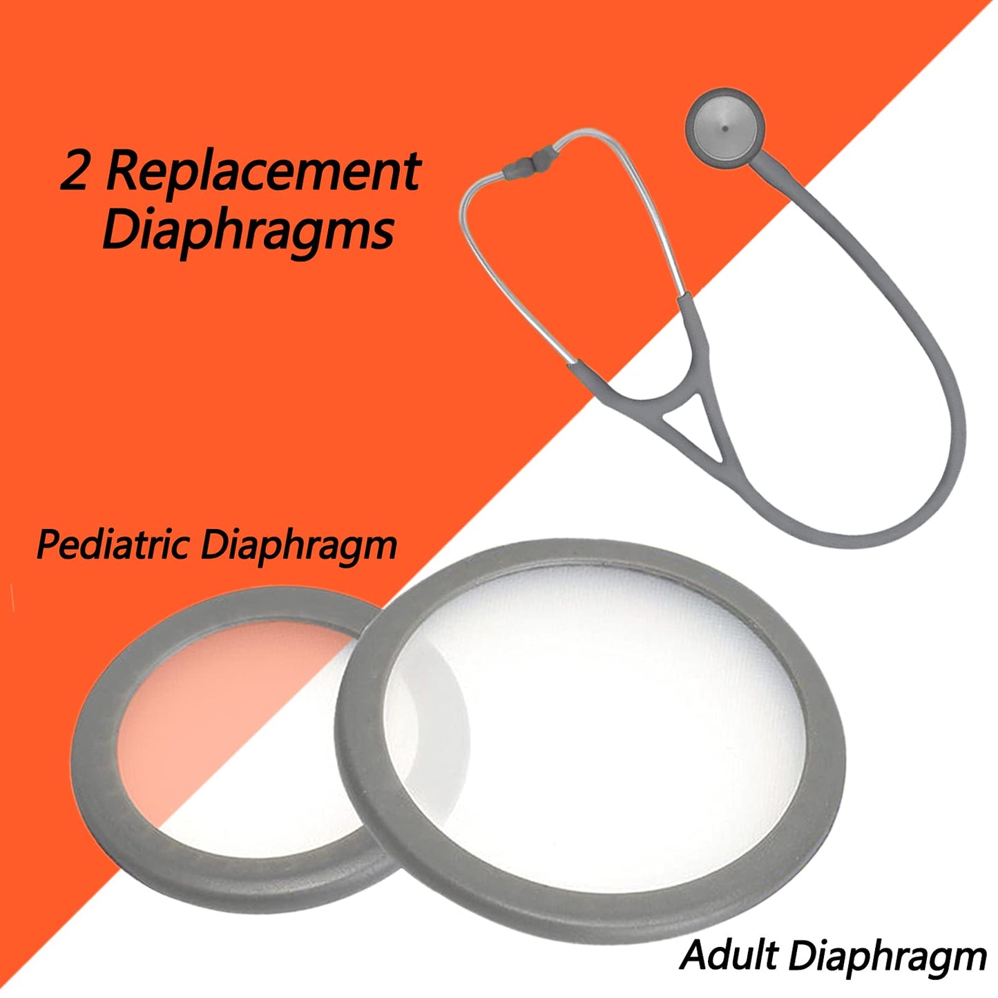 Replacement Accessories Kit Fits Classic 3 Cardiology 3 & Cardiology 4 for Littman Stethoscope Replacement Parts & Stethoscope Bell Cover Diaphragm and Eartips Earbud Replacement Parts (grey)
