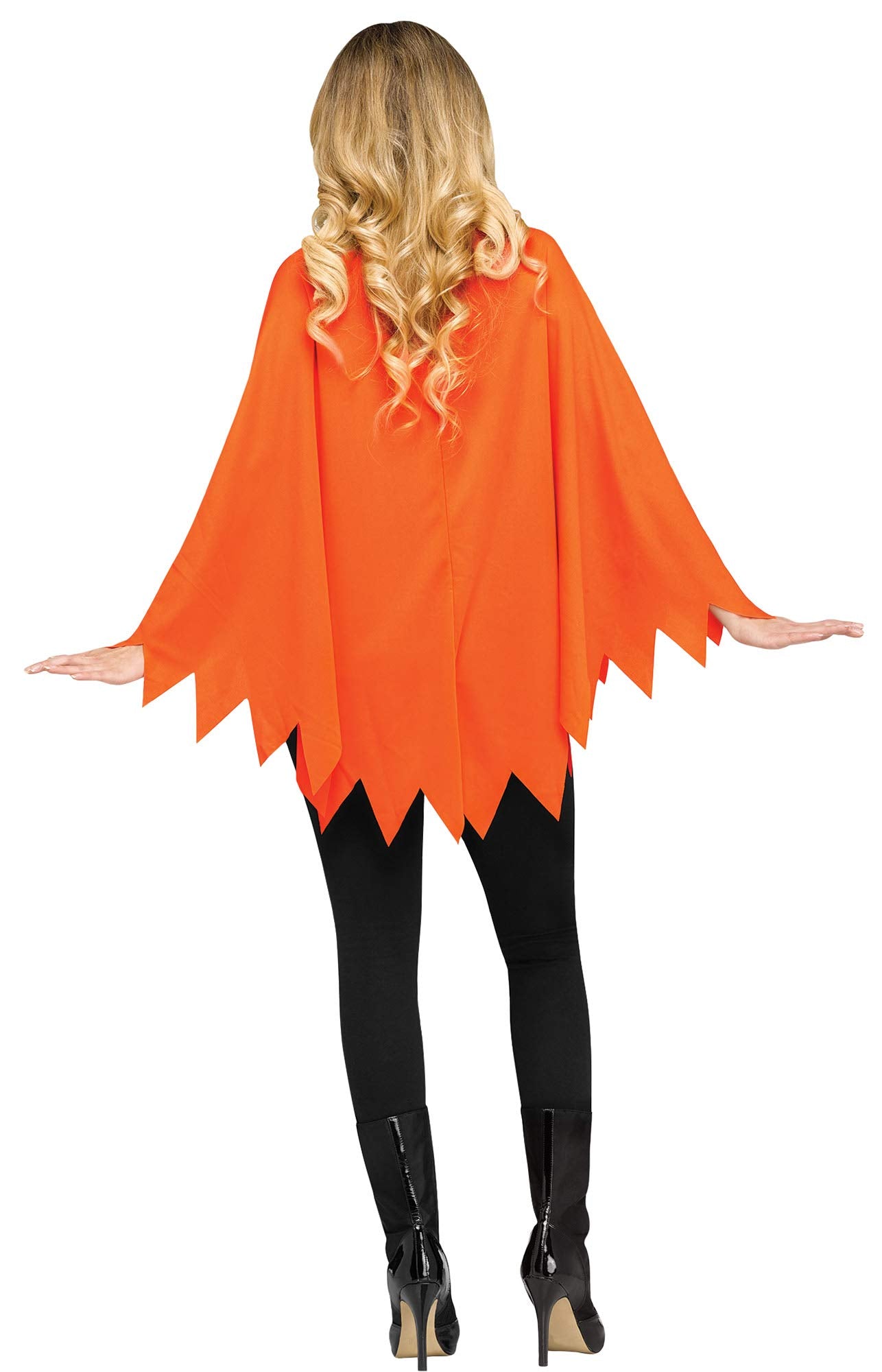 Fun World Pumpkin Poncho For Halloween, School Acting, Costume Party, for Women Adult Size (1 Pack)