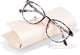 FONHCOO Blue Light Blocking Glasses Women Men Computer Eyeglasses,TR90 Fashion Round Transparent Anti Blue Light Glasses w...