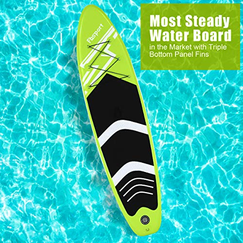 FBSPORT 10'6'' Premium Inflatable Stand Up Paddle Board, Yoga Board with Durable SUP Accessories & Carry Bag | Wide Stanc...