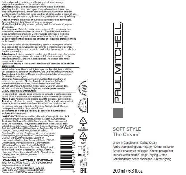 Paul Mitchell The Cream Conditioning Styling Cream, UV Protection, For All Hair Types, 6.8 fl. oz.