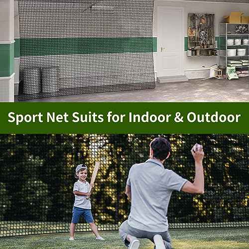 Baseball Softball Backstop Nets - Heavy Duty Sports Nets, Sports Netting Barrier with 33FT Rope, Sport Nets for Baseball Basketball Soccer Lacrosse Hockey