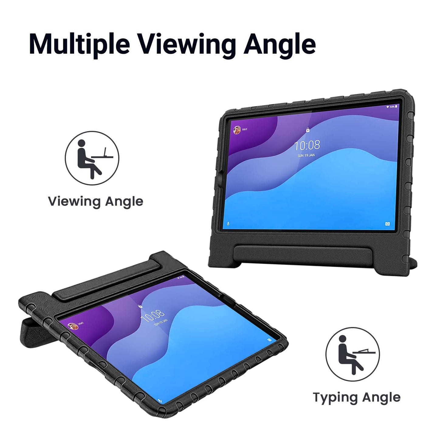 Simpleway Case Kids For Lenovo Tab M10 Hd (2Nd Gen) 10.1 2020 Case Model Tb-X306X/Tb-X306F,Shockproof Lightweight Handle Stand