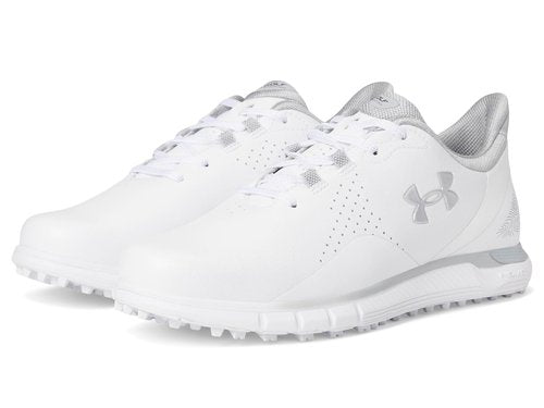 Under Armour Men's Drive Fade Spikeless, (102) White/White/Metallic Silver, 8.5, US