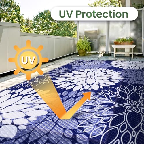 LuxStep Outdoor Rug Waterproof Outdoor Plastic Straw Rug Reversible Patio Rug Mat Outdoor Decor Large Area Mats for RV, Pi...