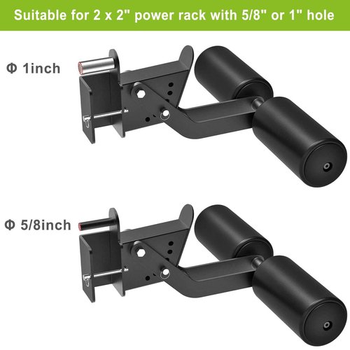 Kipika Nordic Hamstring Curl Squat Rack Attachment for 2" x 2" Power Rack with 5/8" or 1" Hole - Adjustable Leg Hold Down Attachment with Premium Leather Surface - for Ultimate Home Gym Experience