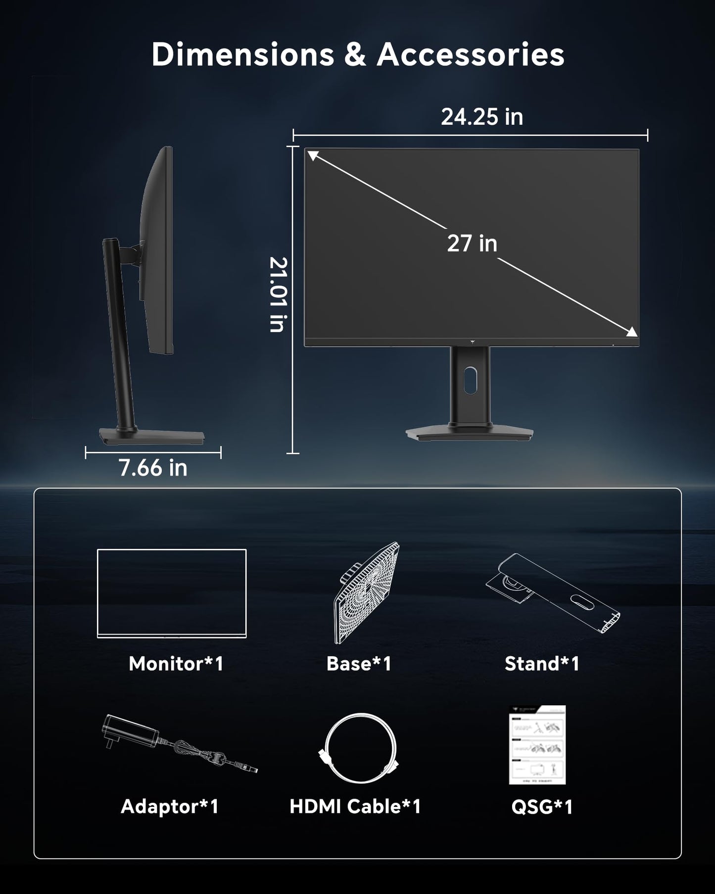 KTC 27 Inch 240Hz Gaming Monitor - 1080P Computer Monitor Fast IPS FHD, Adaptive Sync, 1ms(MPRT), 131% sRGB, HDMI Displayport, Tilt Pivot Height Adjustment, Vesa Monitor, Black, H27F7
