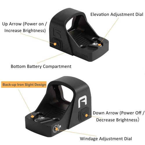 GOWUTAR A17 Micro Green Dot Sight for RMSc Footprint 2 MOA Shake Awake Compact Pistol Reflex Sight Rifle Scope with Picatinny Mount (Green Dot)