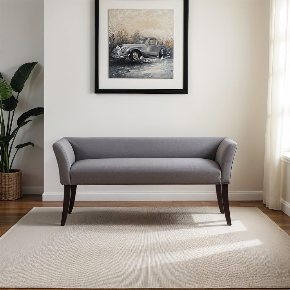 Starlight Canyon Home Blue Storage Bench with Solid Wood and Plywood Frame, Upholstered Seat and Back, Perfect for Bedroom, End of Bed or Bedroom Furniture Storage