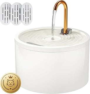 DOOOB Ceramic Cat Water Fountain, 2.1L/71oz Ceramic Cat Fountain, Automatic Ceramic Water Fountain for Cats, Pet Water Fou...