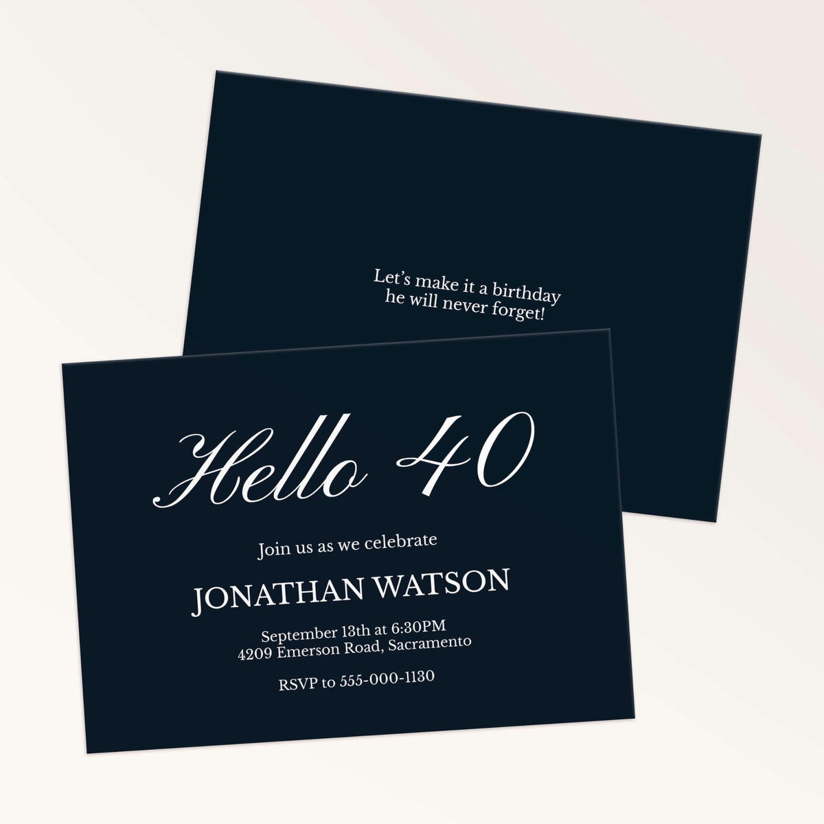 STAPLES Custom 7W" x 5L" Cards - Double-Sided 14 pt Matte Invitation with Envelopes - Ideal for Announcements, Parties, and Celebrations (Dark)