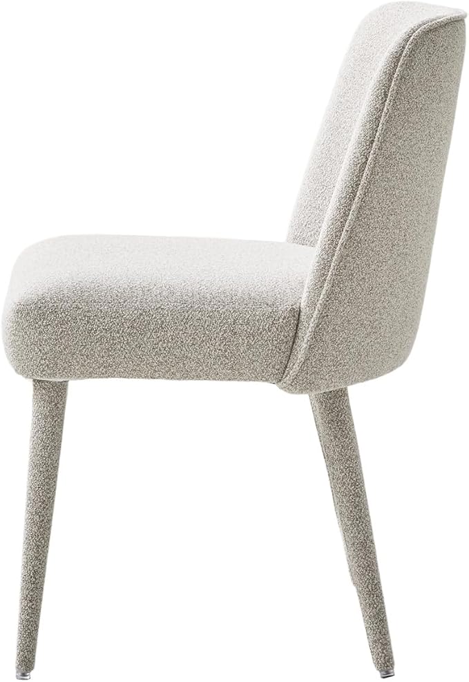 HULALA HOME Modern Dining Chairs Set of 2,Taupe Fully Chenille Upholstered Dining Room Chairs Set with Foot Peg, Solid Wood Frame, Armless Kitchen Accent Chairs for Living Room Bedroom Reception