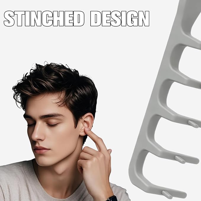 Texture Comb, Volumizing Wide-Tooth Hair Styling Comb, Fluffy Styling Combs, Fringe Parting Brush for Most Hair Types, Creates Fluffy & Layered Hairstyle for Women & Men (Grey&Pink)