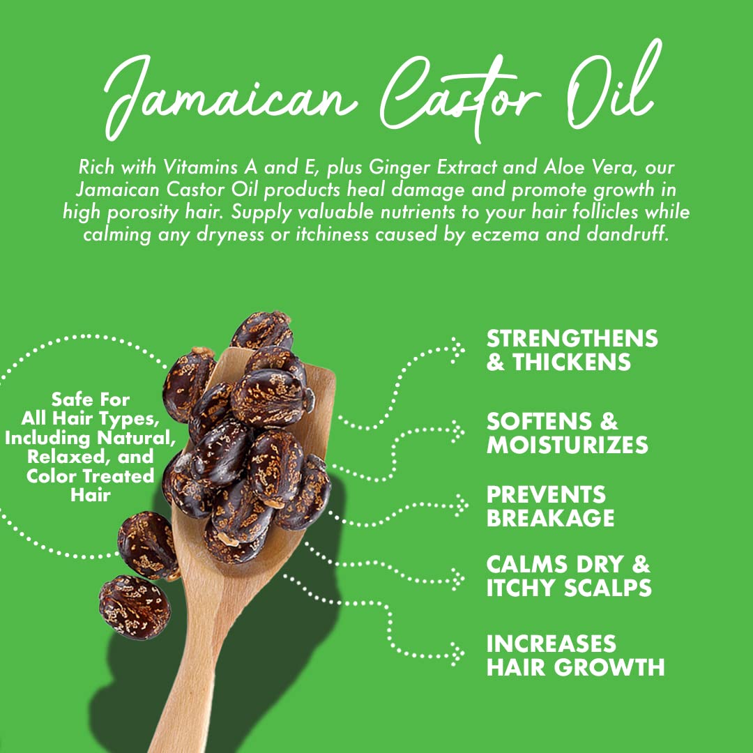 Urban Hydration Jamaican Castor Oil Shampoo and Detangler | Sulfate, Paraben and Dye Free, Cleanses, Hydrates and Repairs Damage