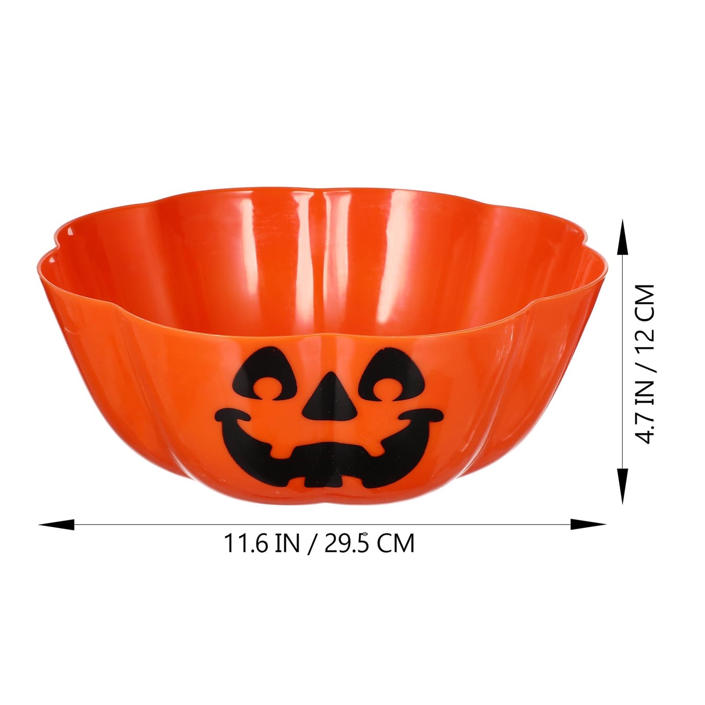 Hemoton Halloween Jack O Lantern Pumpkin Bowl - Plastic Candy Dish Trick or Treat Basket - Snack Dish & Fruit Bowl - Party Supplies
