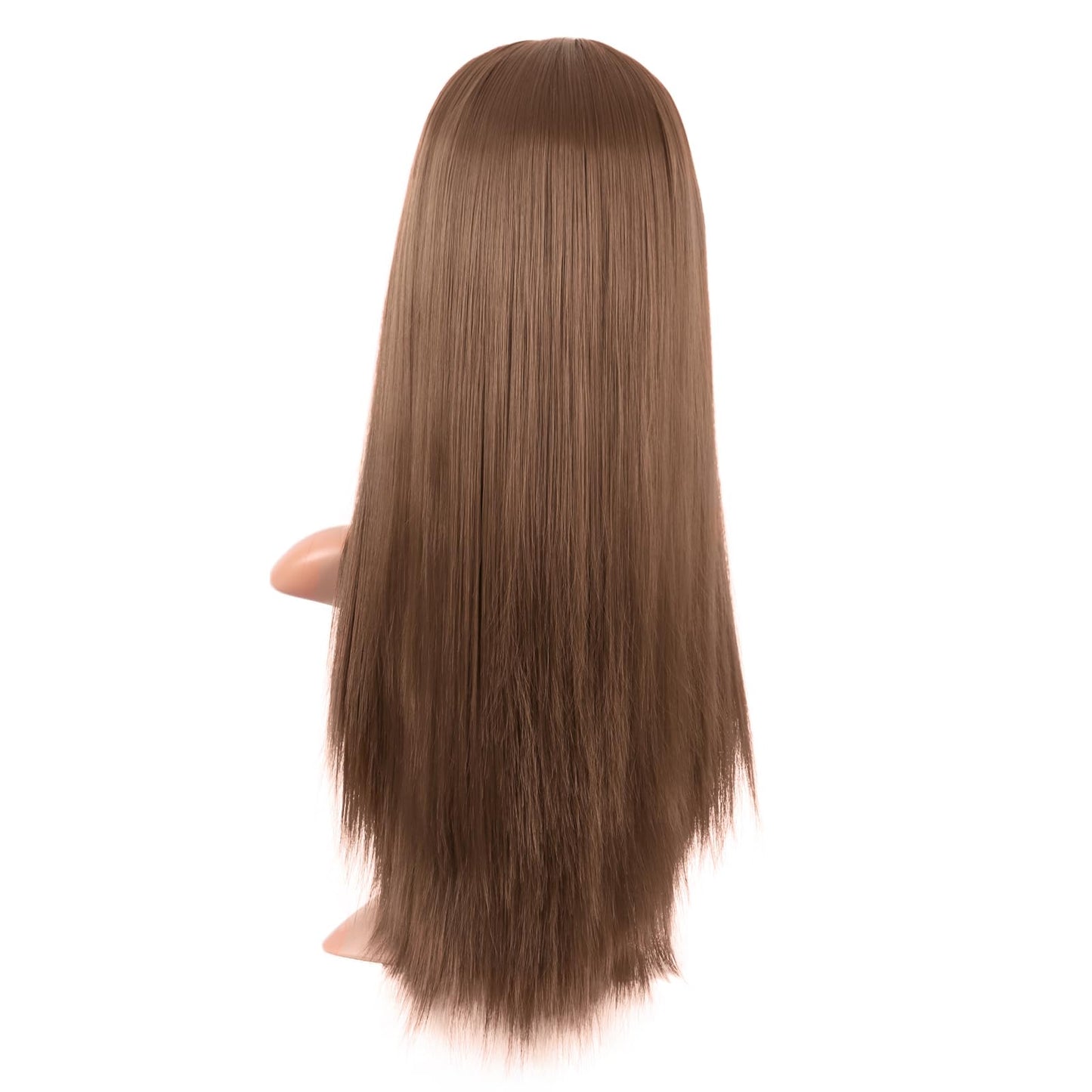 MapofBeauty 24 Inch/60 cm Long Straight Synthetic Hair Heat Resistant Party Cosplay Wig (Medium Brown)