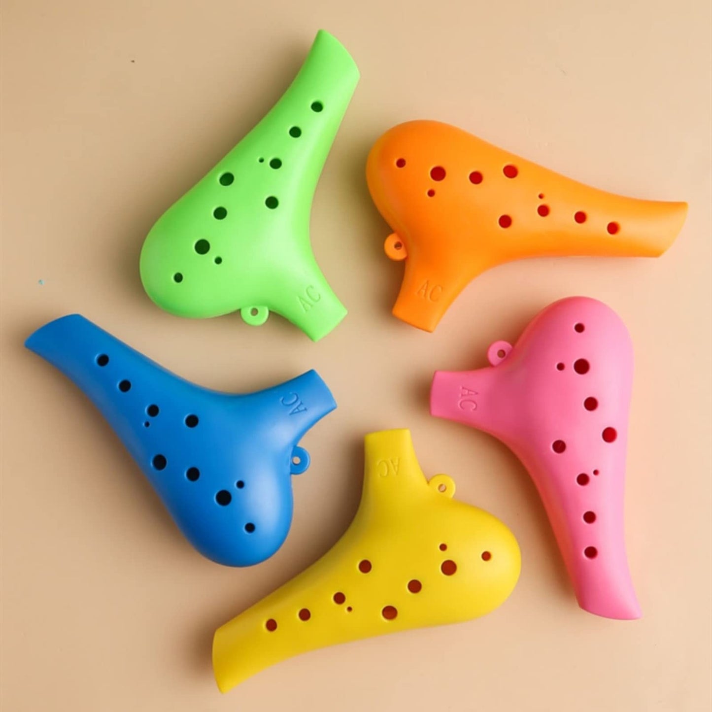 Aestivate Plastic Ocarina Instrument 12 Hole Ocarina Alto C 12-Hole Ocarina Instrument Easy Instrument (Orange)