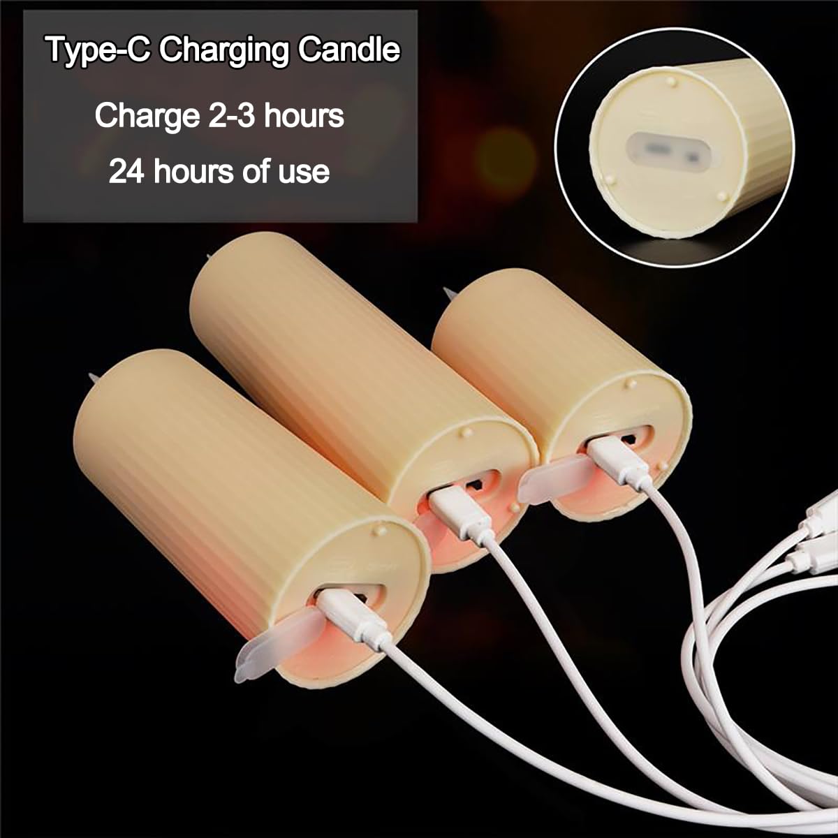 Ledholyt Led Flameless Candle, Outdoor Flickering Pillar Candle,Rechargeable Ip44 Waterproof Electronic Candle With Remote Contr