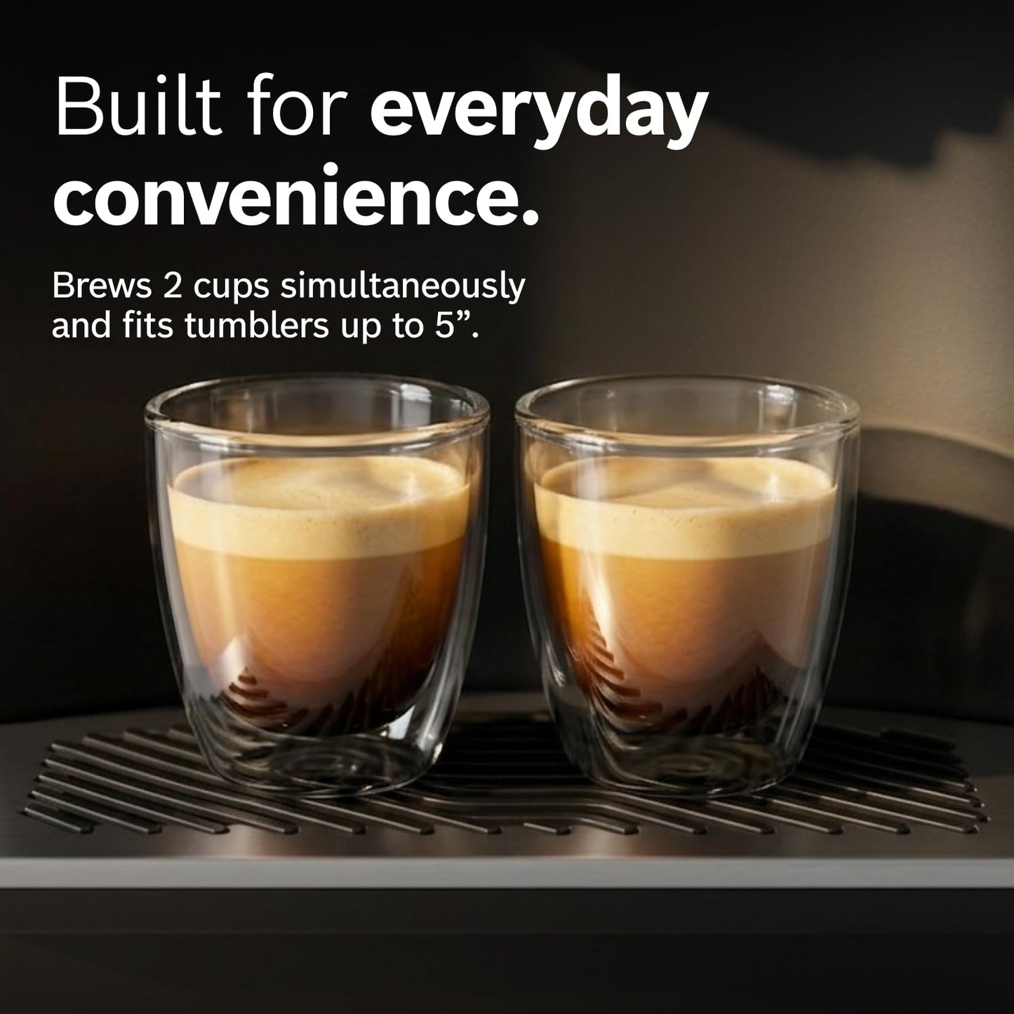 Bosch Fully Automatic Coffee and Espresso Machine - 36 Drinks, Double Cup Barista Style Super Coffee Maker - Touchscreen, Large Bean Capacity - Easy Clean, Maintenance - Stainless Steel - TQU60703
