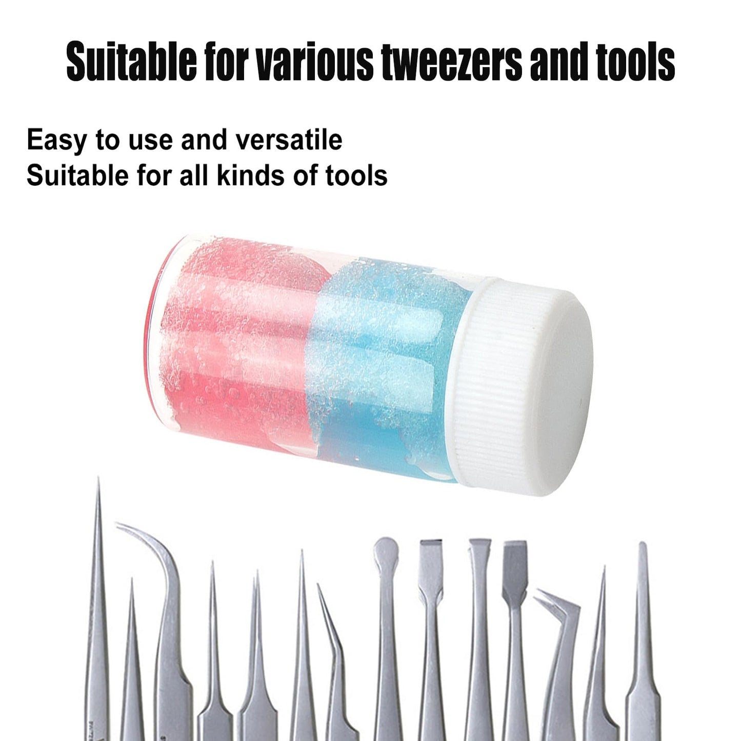2 Pcs Tweezer Cleaner for Lash Tools 30ml Tweezer Cleaning Sponge Balls Without Residue Increase Friction Liquid Glue Remover Cl