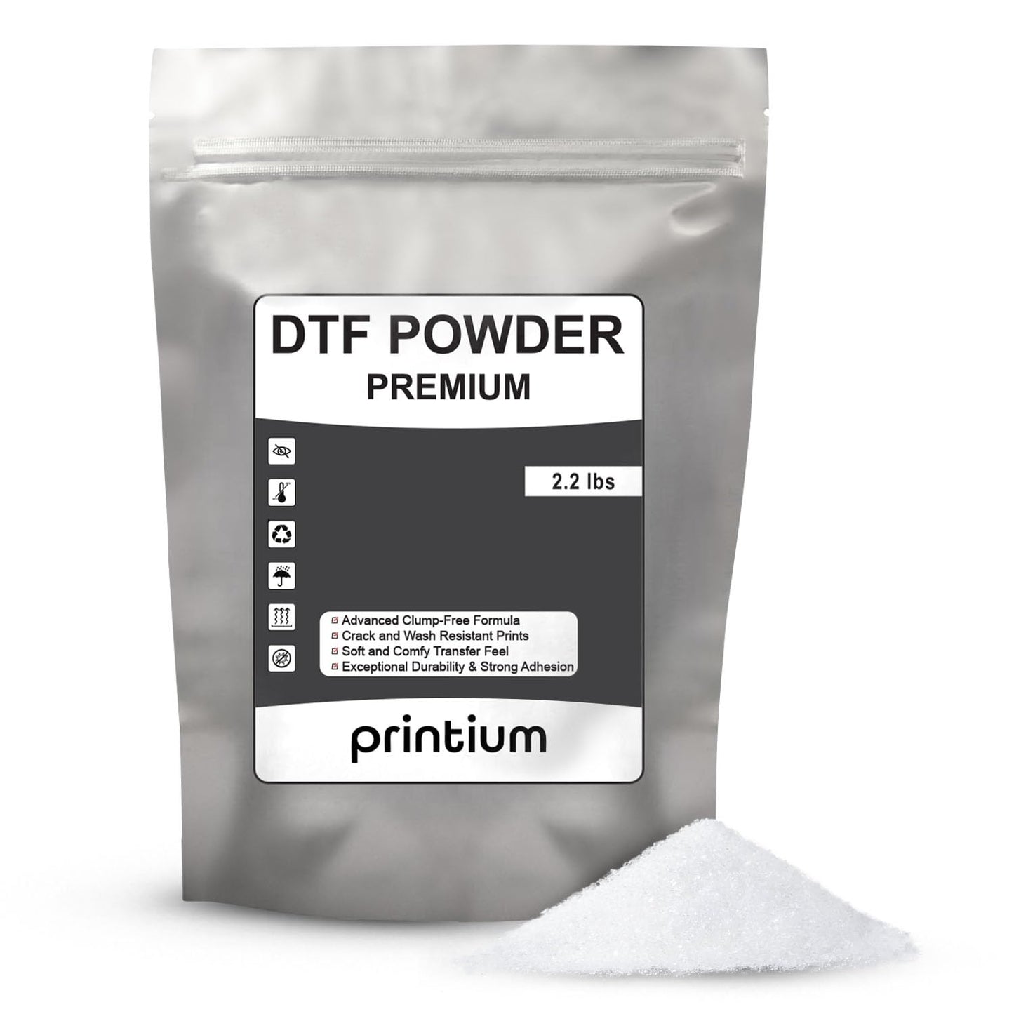 DTF Powder Premium 2.2 lbs (1KG / 35.3 oz) β Hot Melt Adhesive for DTF Heat Transfers β for Thin & Lightweight Fabrics β Soft & Strong Adhesion β Clump-Free Formula β Crack & Wash Resistant