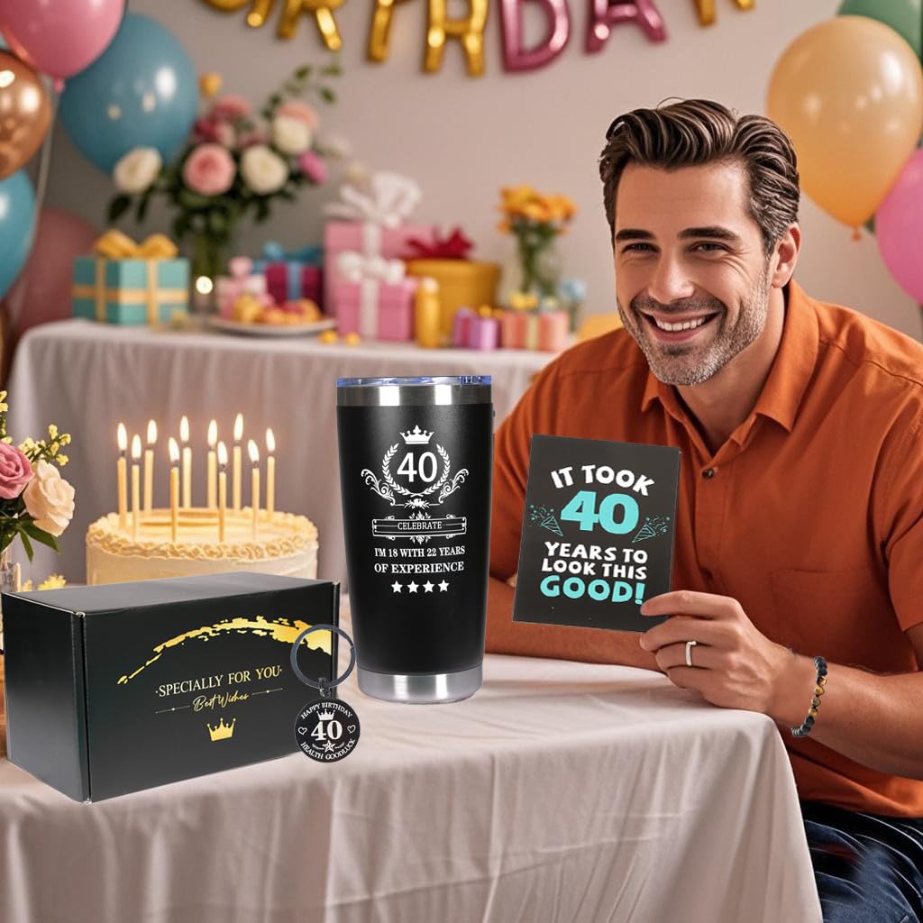 Carselage 40th Birthday Gifts for Men, Funny Unique 40 Year Old Birthday Decorations Gifts Box, Father's Day, Wedding Anniversary Romantic Gift Ideas for Dad, Husband, Friends, Uncle, Coworker