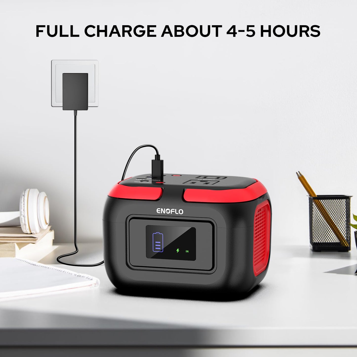 Portable Power Station, 97Wh Solar Generator, Lithium Battery Power With 110V Ac 120W Peak Socket/Dc/Usb Qc3.0/Led Light For Out