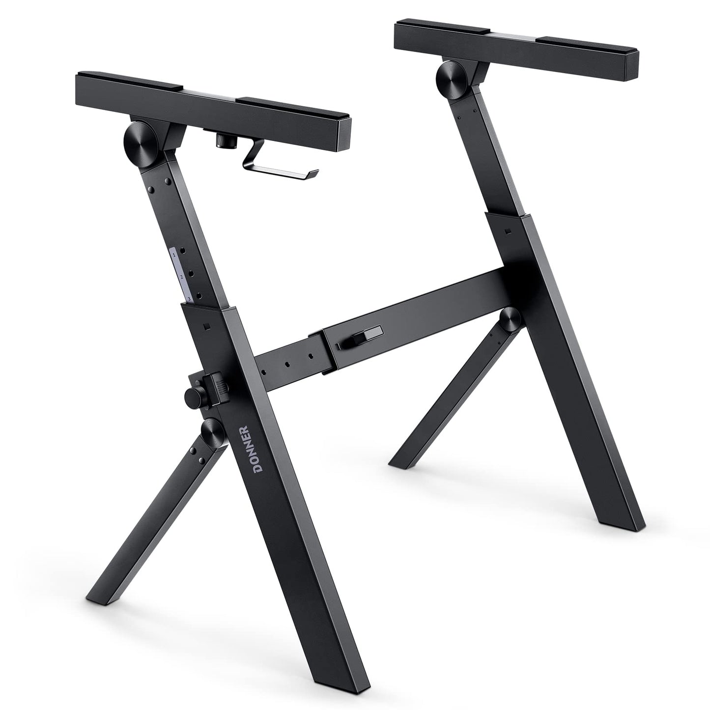 Donner Folding Keyboard Stand, Z-style Heavy-Duty Portable Piano Stand, Adjustable and Collapsible, Suitable for 37 54 61 88 Key