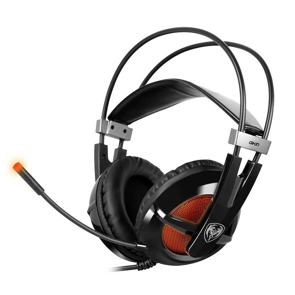 Somic G938 Virtual 7.1 Surround Sound Gaming Headset for PC, Compatible with PS4 and Laptop, Mic and LED Lights, USB Plug