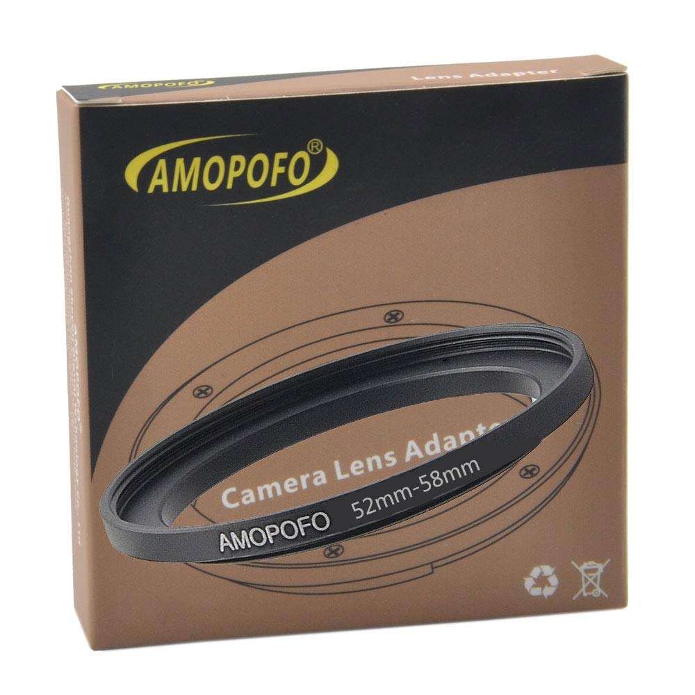 Amopofo 52Mm To 58Mm Camera Filter Ring/Adapter For 58Mm Uv, Nd, Cpl Filter, Metal Step-Up Ring