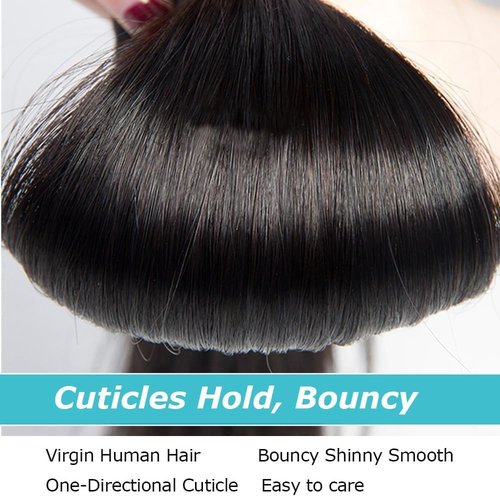 AnJudyReid Straight Human Hair Bundles for Black Women 32Inch 13A Grade 100% Unprocessed Straight Bundles Human Hair Extensions Natural Black