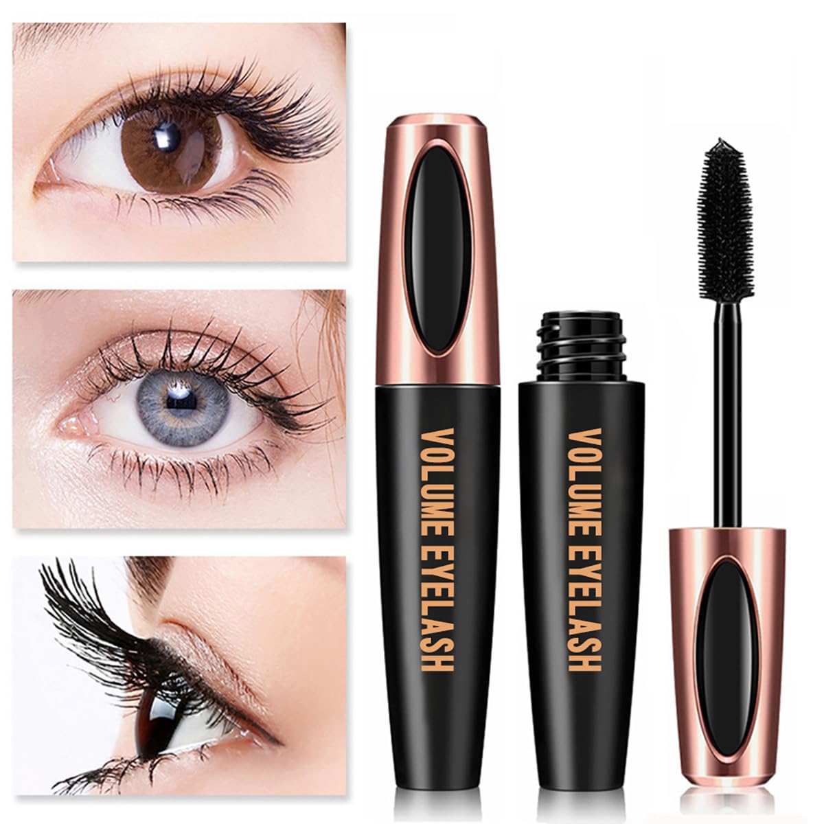 4D Silk Fiber Lash Mascara Extension Voluminous Mascara Waterproof & Smudge-Proof Long-Lasting 24 Hours No Flaking Longer Thicker Eyelashes,All Day Exquisitely Full (2 Packs)